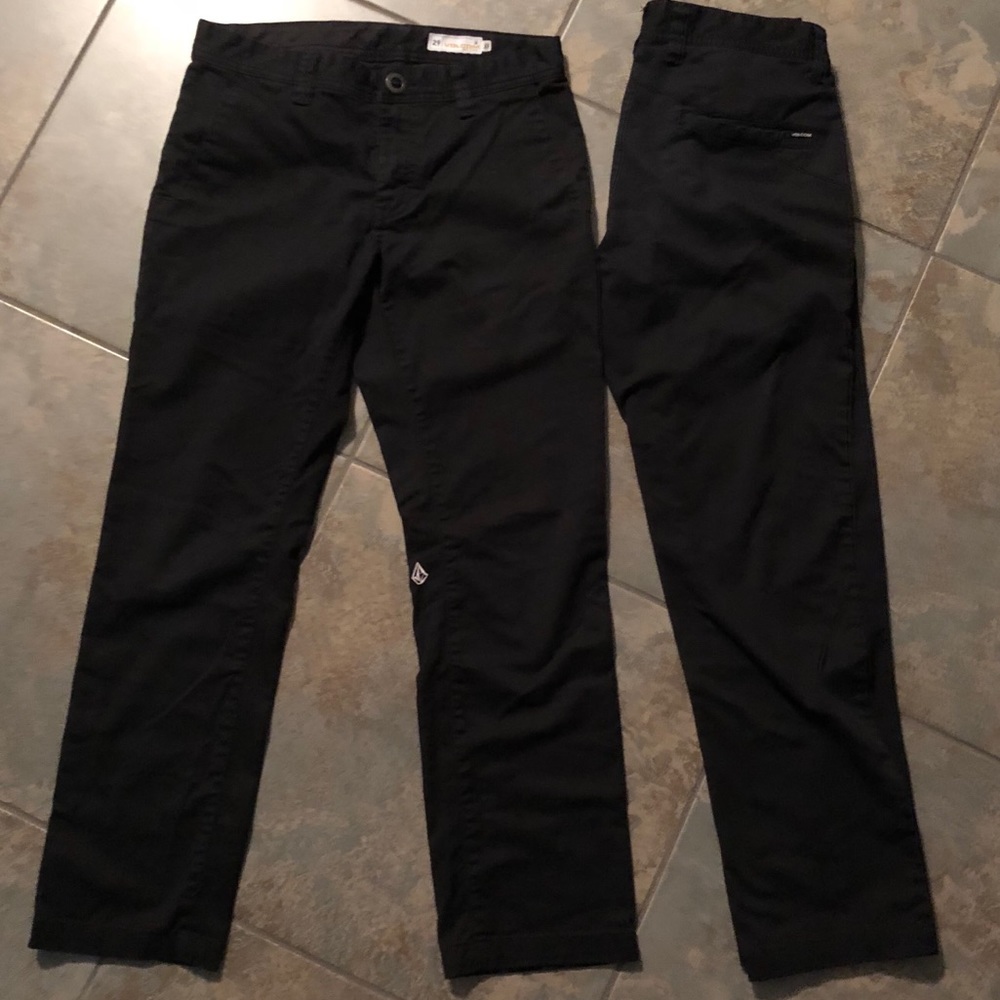 $32 2 pairs Volcom flat front pants $17 for 1